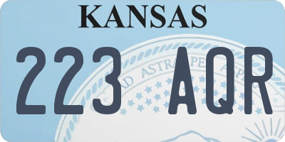 KS license plate 223AQR