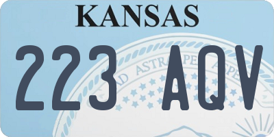 KS license plate 223AQV