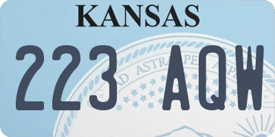 KS license plate 223AQW
