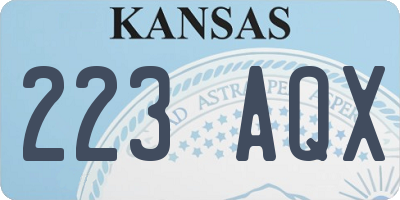 KS license plate 223AQX
