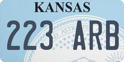 KS license plate 223ARB
