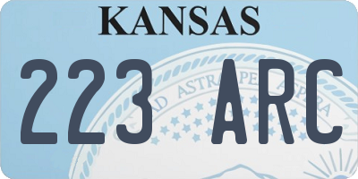 KS license plate 223ARC