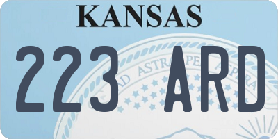 KS license plate 223ARD