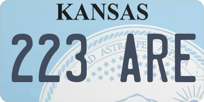 KS license plate 223ARE