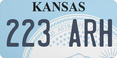 KS license plate 223ARH