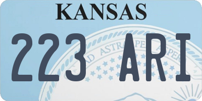 KS license plate 223ARI