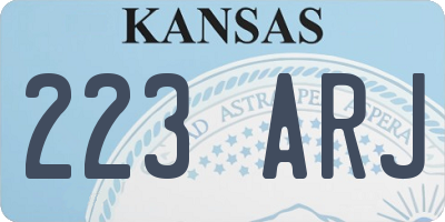 KS license plate 223ARJ
