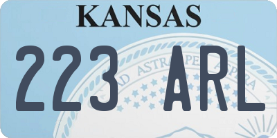 KS license plate 223ARL