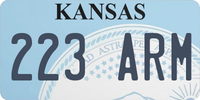 KS license plate 223ARM