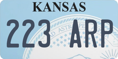 KS license plate 223ARP