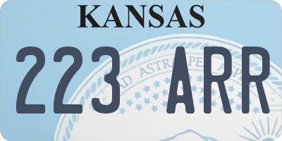 KS license plate 223ARR