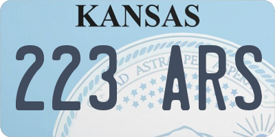 KS license plate 223ARS