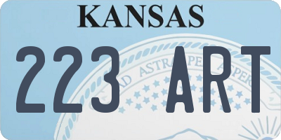 KS license plate 223ART