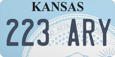KS license plate 223ARY