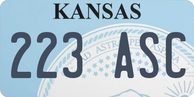 KS license plate 223ASC
