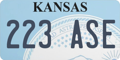 KS license plate 223ASE