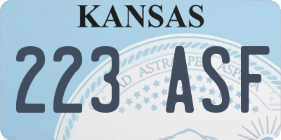 KS license plate 223ASF