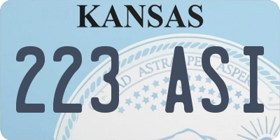 KS license plate 223ASI