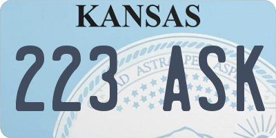 KS license plate 223ASK