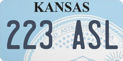 KS license plate 223ASL