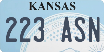 KS license plate 223ASN