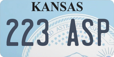 KS license plate 223ASP