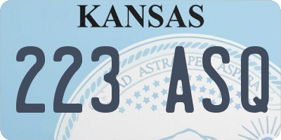 KS license plate 223ASQ