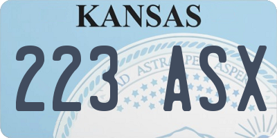 KS license plate 223ASX