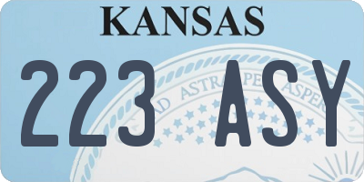 KS license plate 223ASY