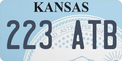KS license plate 223ATB