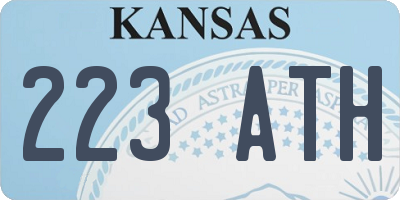 KS license plate 223ATH