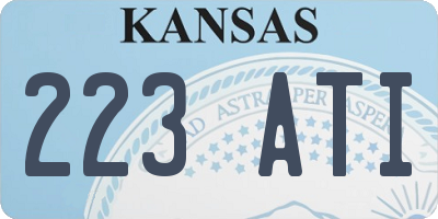KS license plate 223ATI