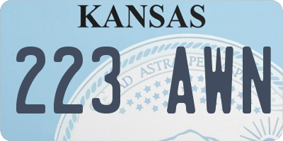KS license plate 223AWN