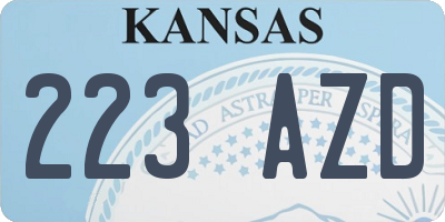KS license plate 223AZD