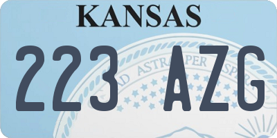 KS license plate 223AZG