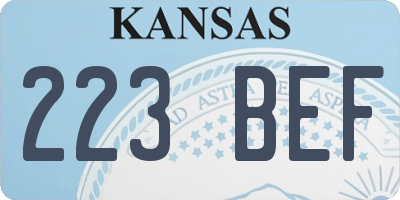 KS license plate 223BEF