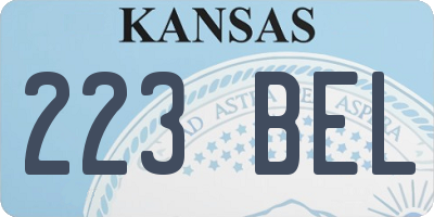 KS license plate 223BEL