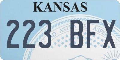 KS license plate 223BFX