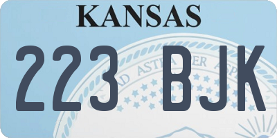 KS license plate 223BJK