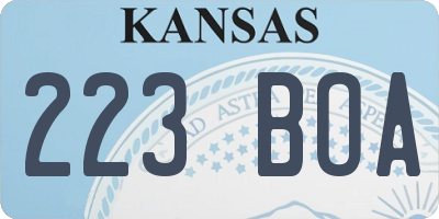 KS license plate 223BOA