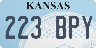 KS license plate 223BPY