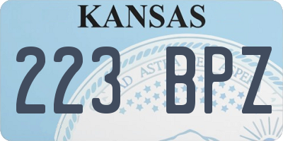 KS license plate 223BPZ