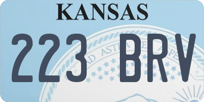 KS license plate 223BRV