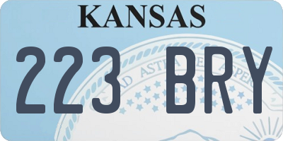 KS license plate 223BRY