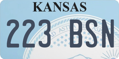 KS license plate 223BSN