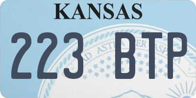 KS license plate 223BTP