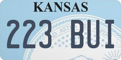 KS license plate 223BUI
