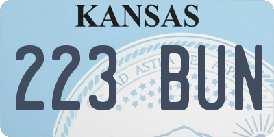 KS license plate 223BUN
