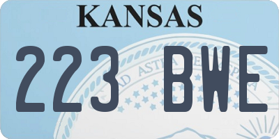 KS license plate 223BWE