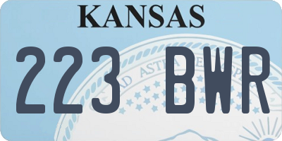 KS license plate 223BWR